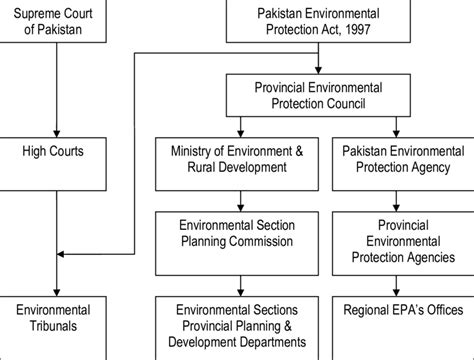 Organizational Chart Of Pakistan Environmental Institutions On Judicial