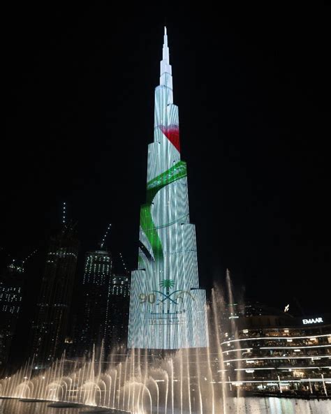 In Pictures Uaes Iconic Buildings Light Up To Mark Saudi Arabias