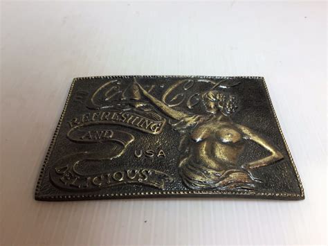 Coca Cola Belt Buckle Delicious Refreshing Nude Lady Tiffany Foundry