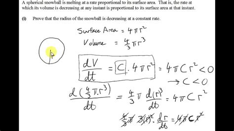 Differentiation Snowball Example Hl Project Maths 2012 Youtube