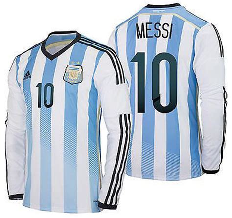 Adidas Argentina 2014 Home Ls Messi Jersey Soccer Plus