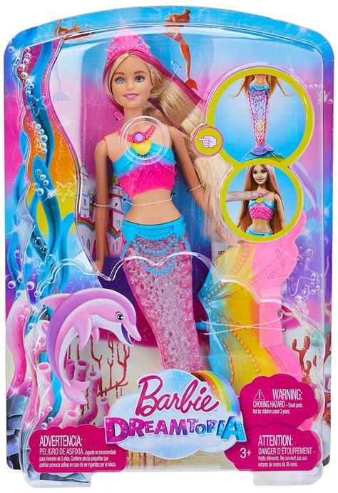 Barbie Dreamtopia Rainbow Lights Mermaid Blonde Pink Hair Doll Toy