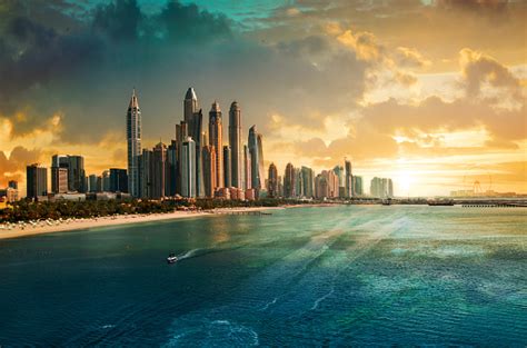 Dubai Uae United Arabs Emirates City Of Skyscrapers Dubai Marina In The