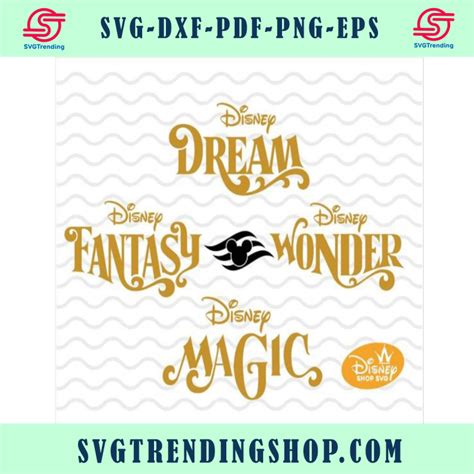 4 Disney Cruise Ship Names Disney Fantasy Svg Disney Magic Svg Disney