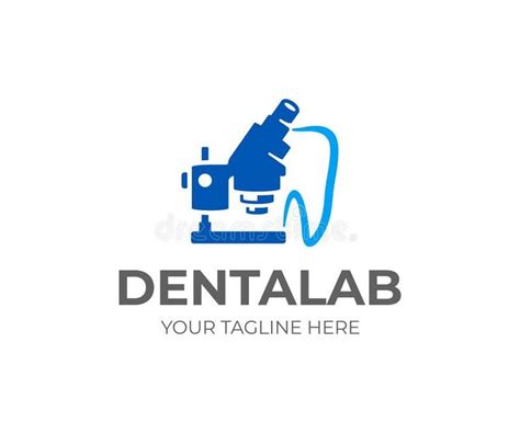 Dental Microscope Logo Design Dental Laboratory Vector Design Dental