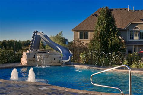 Yorkville Il Freeform Swimming Pool With Water Slide And Water