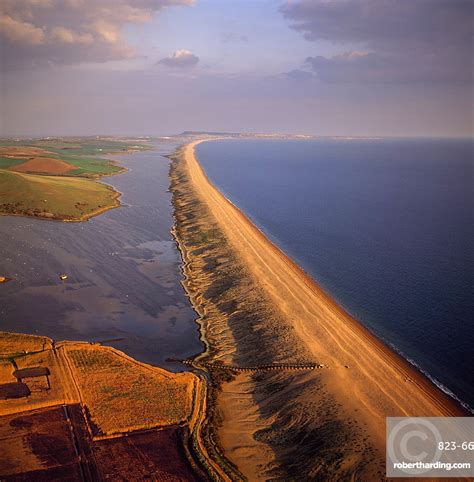 Aerial Image Of Chesil Beach Stock Photo