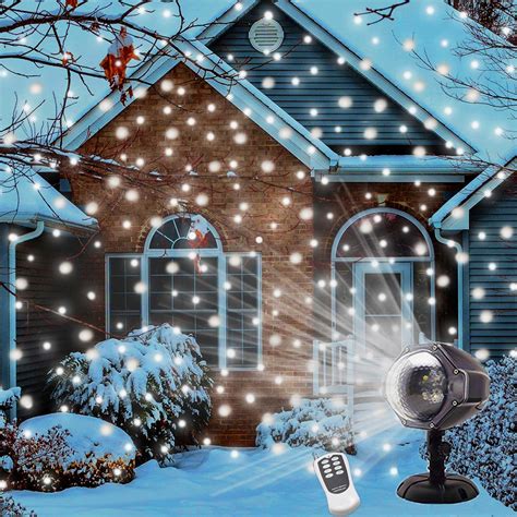 Ukeer Outdoor Snow Flurry Projection Christmas Decorations Lights White