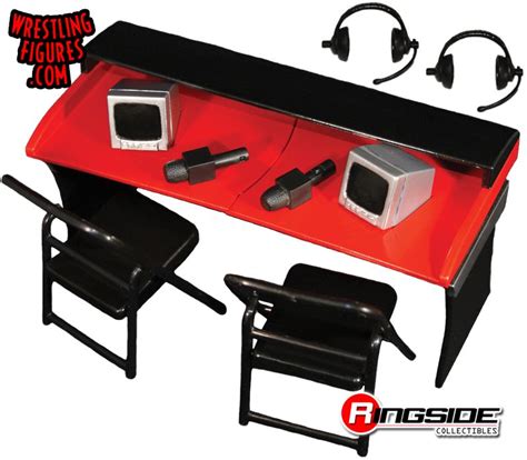 Ultimate Black Commentator Table Playset For Wwe Action Figures Action
