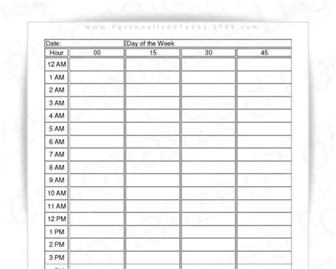 Full Day 15 Minute Planner Fillable Editable And Printable Pdf Etsy
