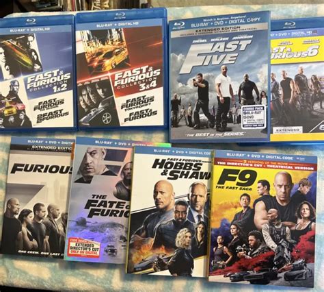 FAST FURIOUS 10 Movie Collection Blu Ray DVD 2021 LOT Some Slips