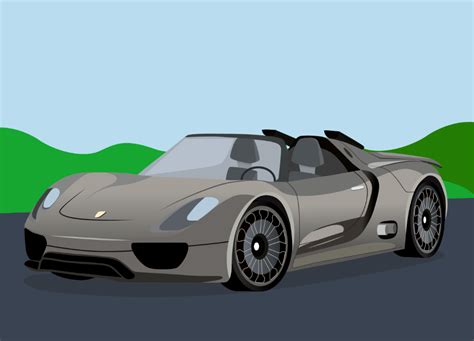 Porsche 918 Spyder Concept Car Free Stock Illustrations Creazilla