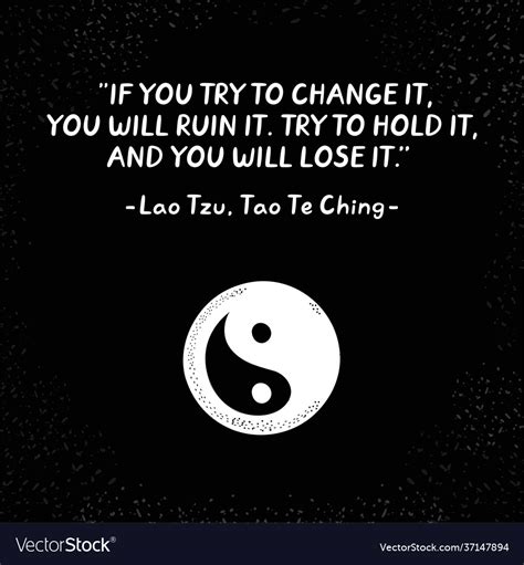 Lao Tzu Quote And Yin Yang Symbol Hand Royalty Free Vector
