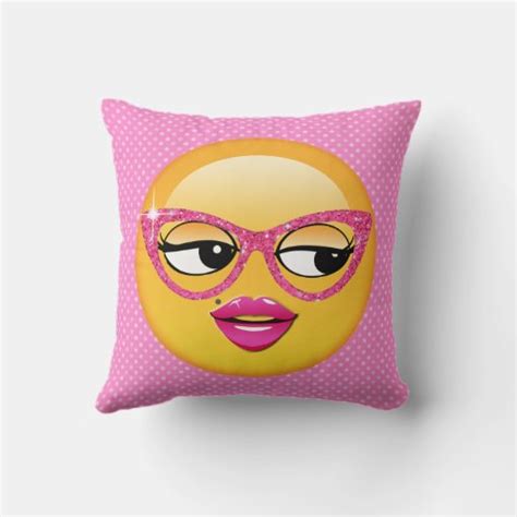 Emoji Flirty Girl Id227 Throw Pillow Zazzle
