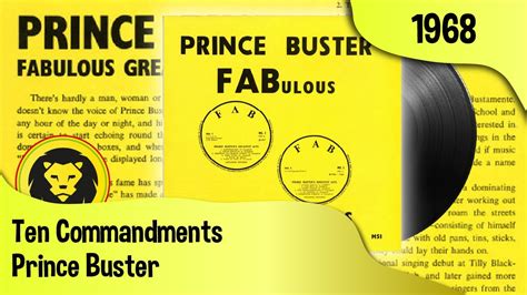 Prince Buster Ten Commandments Prince Buster ‎ Fabulous Greatest Hits Full Album 1968