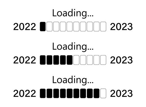 Set Progress Bar Showing Loading Of 2022 Vector From 2021 To 2022 Year