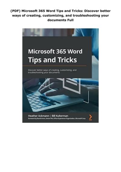 Pdf Microsoft 365 Word Tips And Tricks Discover Better Ways Of