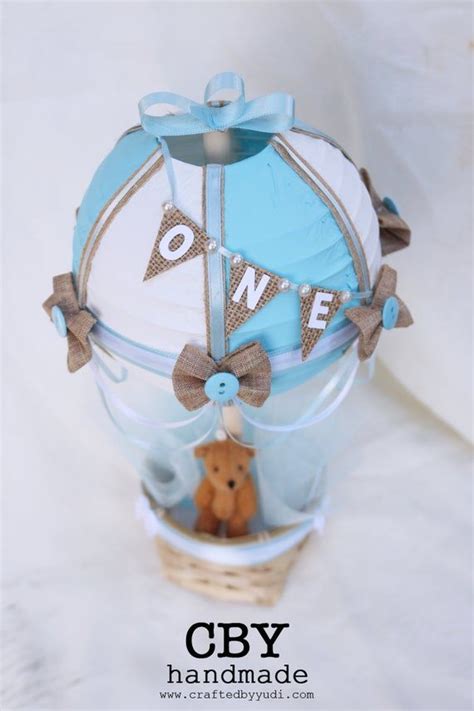 Small Teddy Bear Hot Air Balloon Centerpiece Or Cake Topper Baby