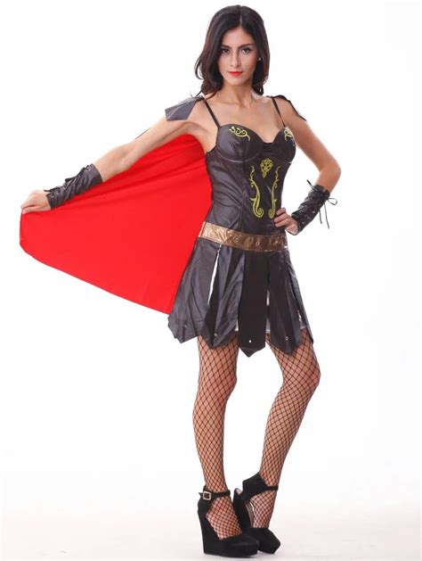 roman spartan princess queen xena warrior gladiator womens fancy dress costume dress materal