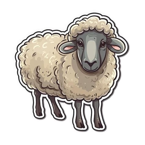 Premium Ai Image Sheep Sticker Isolated Ai Generated