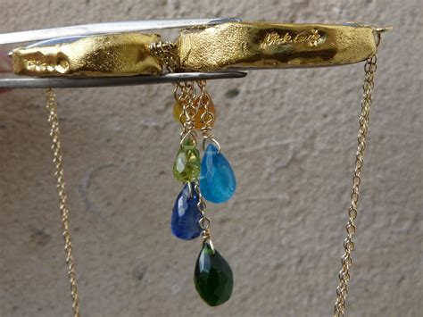Solid And K Gold Necklace Boulder Opals Precious Stones