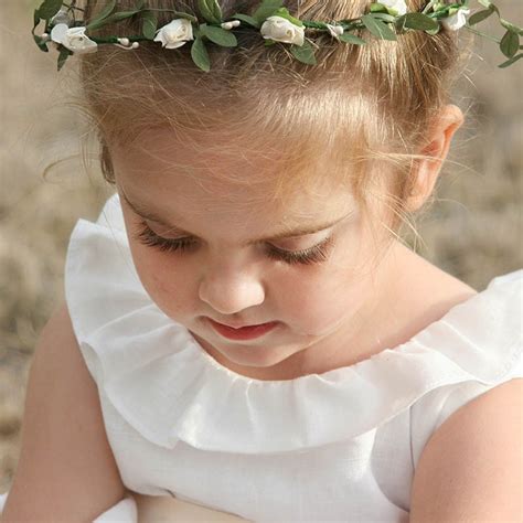 Erica Linen Flower Girl Dress Little Eglantine