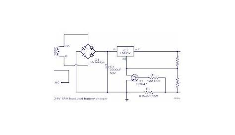 Circuits Diagram: 24V Lead acid Battery Charging circuit