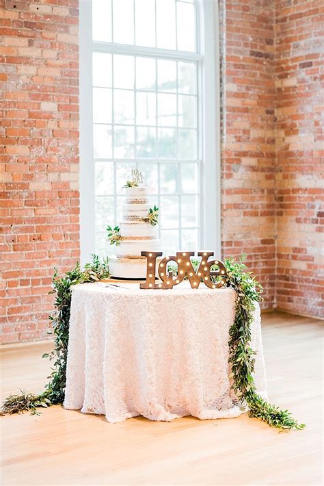 Naked Wedding Cake On Table With Greenery Ajdunlap Com Durham Nc Cotton Room Wedding