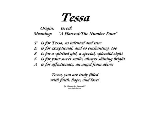 Meaning Of Tessa Lindseyboo
