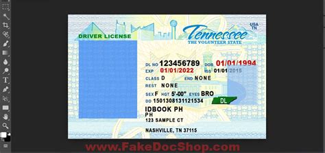 Tennessee Driver License Template In Psd Format Fakedocshop