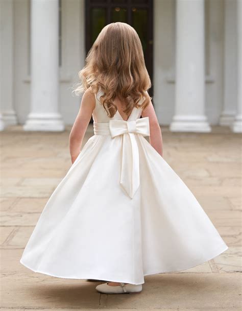 Tabitha An Adorable Mikado Flowergirl Dress With A Bow Wed2b