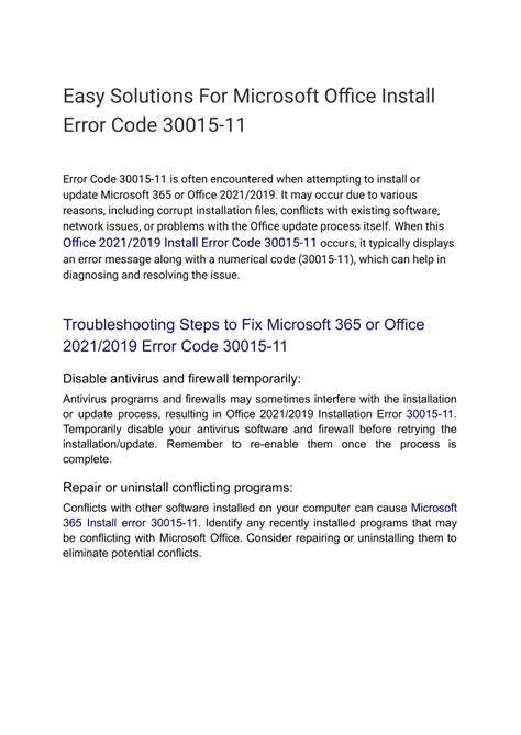 Ppt Error Code 30015 11 Powerpoint Presentation Free Download Id