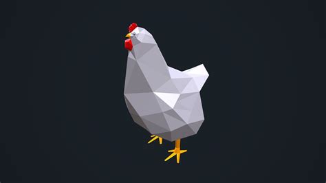 3d Model Low Poly Chicken Vr Ar Low Poly Cgtrader