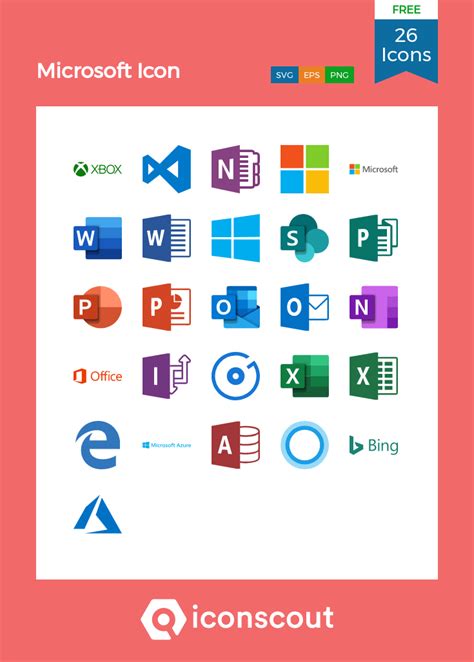 Microsoft Logos Free Icon Pack 26 Flat Icons Microsoft Icons