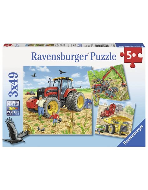 Puzzle Masinarii 3x49 Piese Ravensburger Bnb
