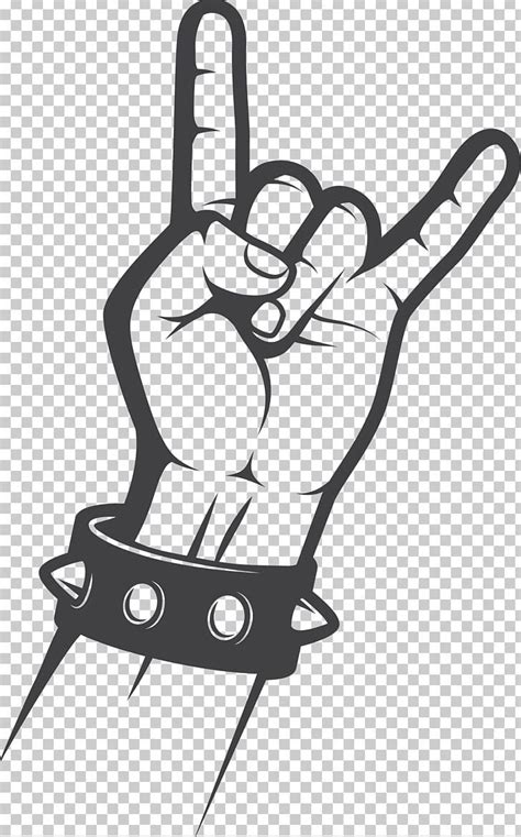 Rock On Hand Sign Drawing