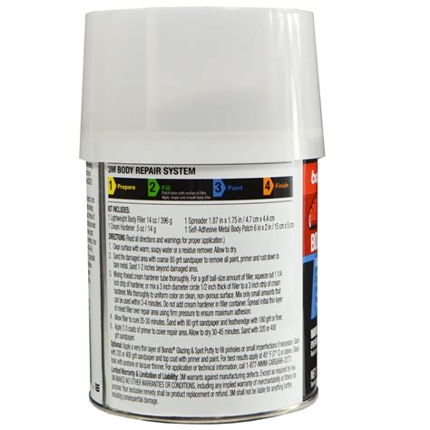 Bondo Body Repair Kit Include Body Filler Cream Hardener Metal Patch