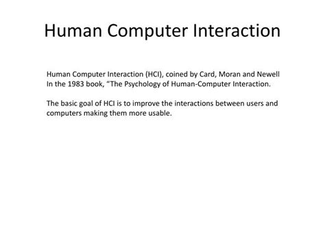 Ppt Human Computer Interaction Powerpoint Presentation Free Download