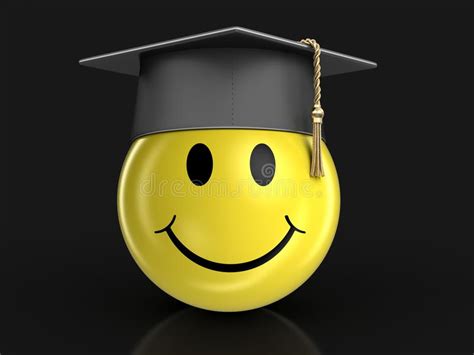 Smiley With Graduation Hat And Diploma Stock Vector Illustration Of