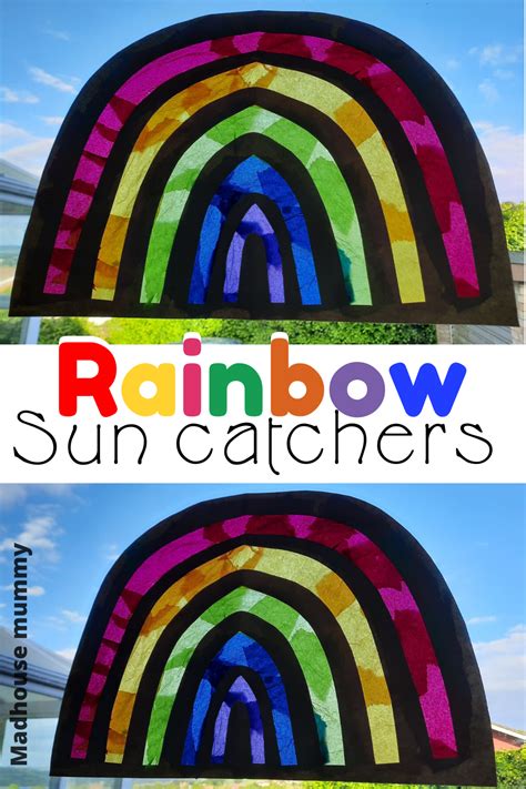 Tissue Paper Rainbow Window Suncatcher Craft For Kids Suncatcher