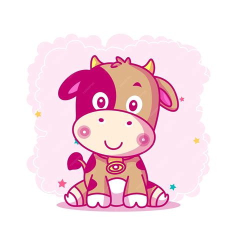 Premium Vector Cute Baby Cow Cartoon For Kids