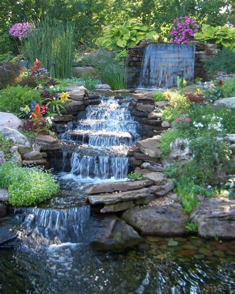 Tetrapond water garden pump, powers waterfalls/filters/fountain heads. Exterior, Pretty Backyard Waterfall Completing The Ponds ...