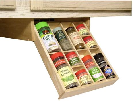 Creative Kitchen Storage Idea Under Cabinet Spice Rack
