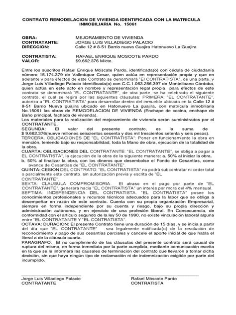 Contrato De Remodelacion Pagos Gobierno