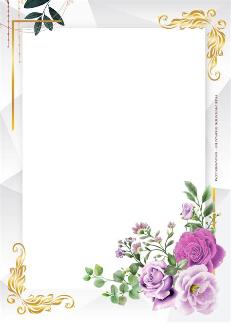 Purple Invitations Floral Wedding Invitations Wedding Invitation