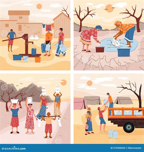 Water Scarcity Concept Icon Stock Illustration