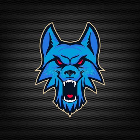 Template Of Logo With Angry Wolf Head Emblem For Sport Team Stock