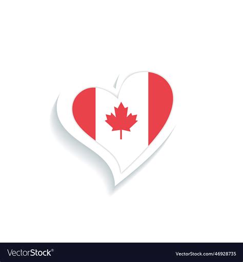 Isolated Heart Shape With The Flag Of Canada Vector Image