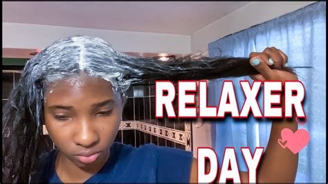 Relaxer Day Routine How I Relaxed My Hair At Home Youtube