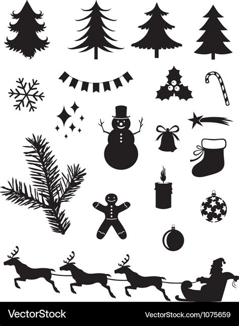 Christmas Silhouettes Royalty Free Vector Image